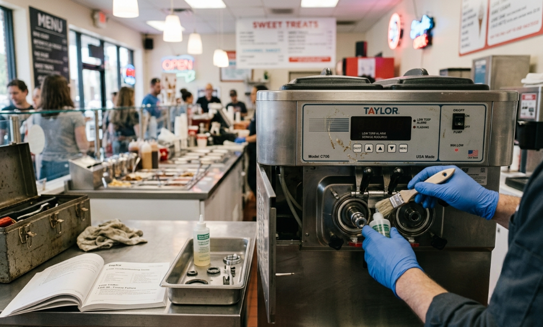 Soft serve ice cream machine service