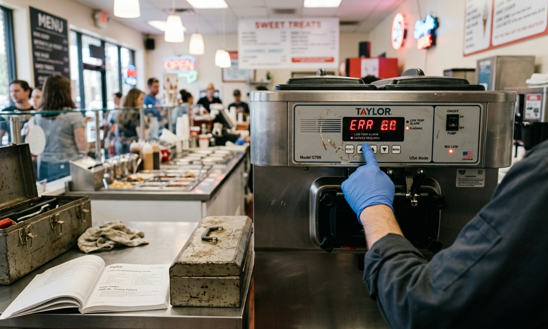 Soft serve ice cream machine maintenance